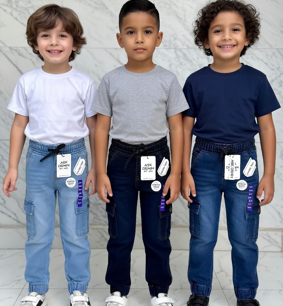 Boys Denim Cargo Jogger Jeans