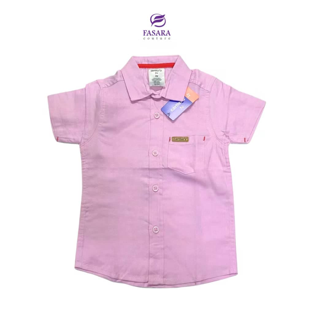Boys Pink Cotton Casual Shirt