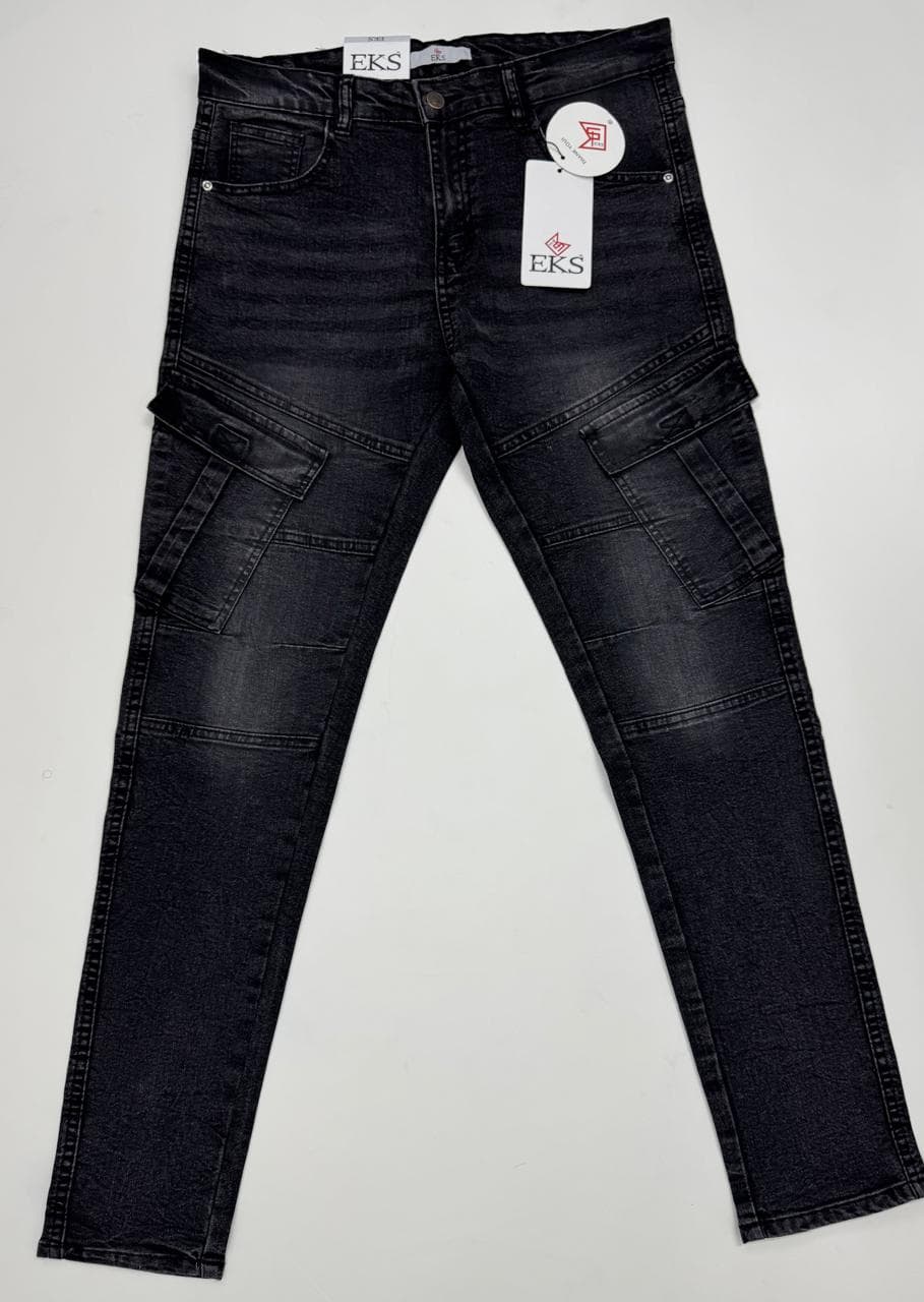 EKS Black Slim Cargo Jeans