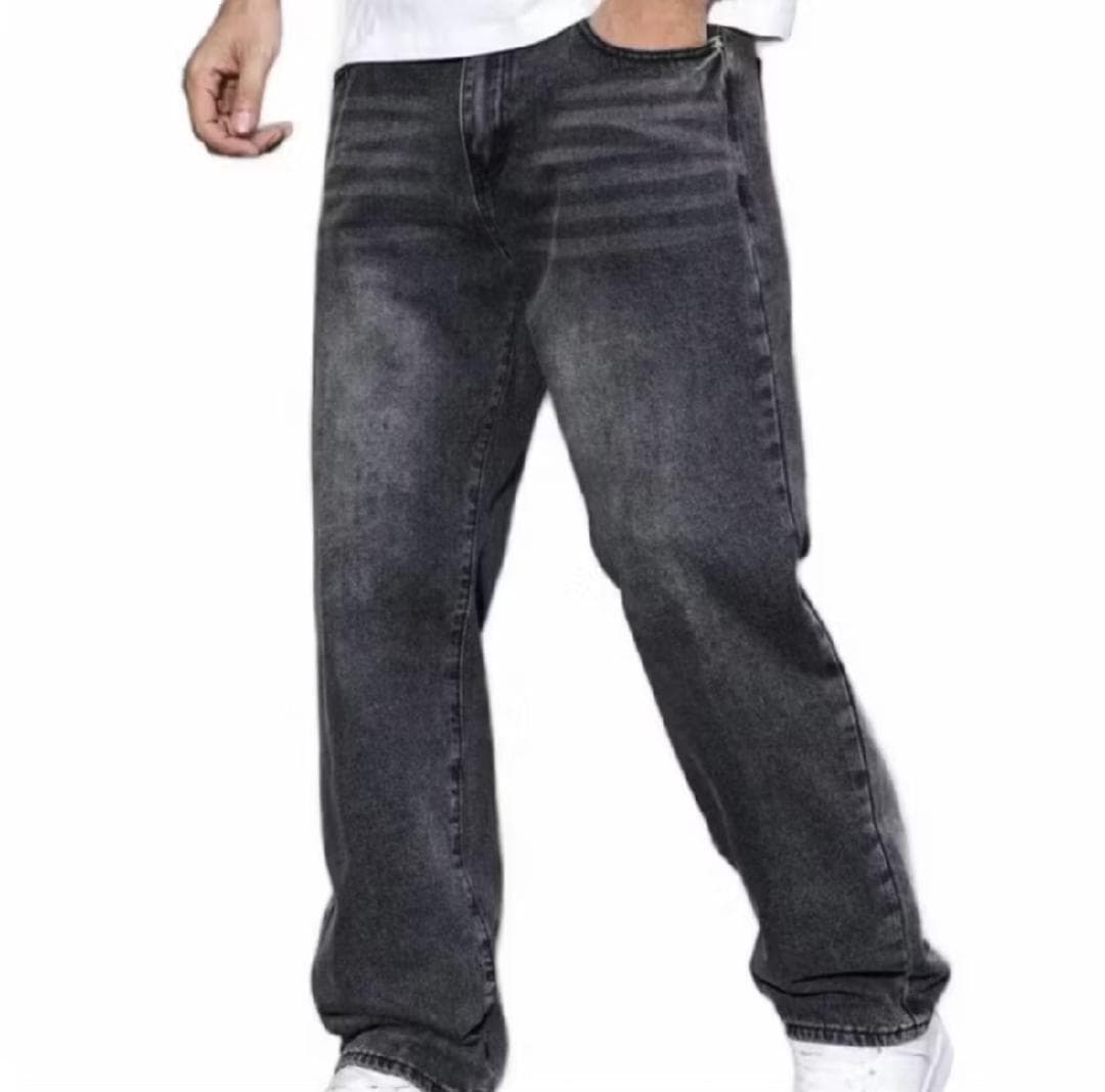 Washed Charcoal Baggy Denim