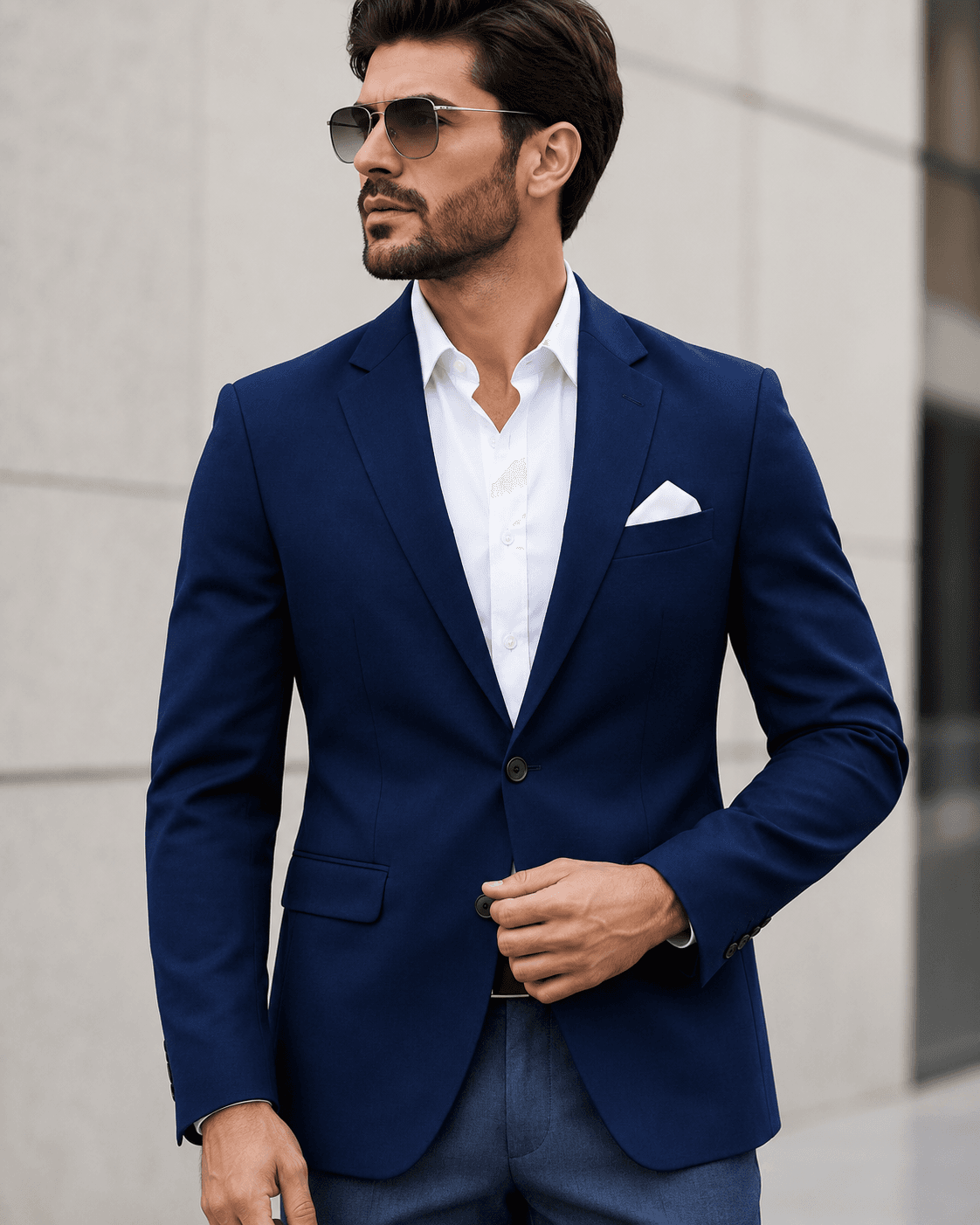 Navy Blue Slim Fit Blazer