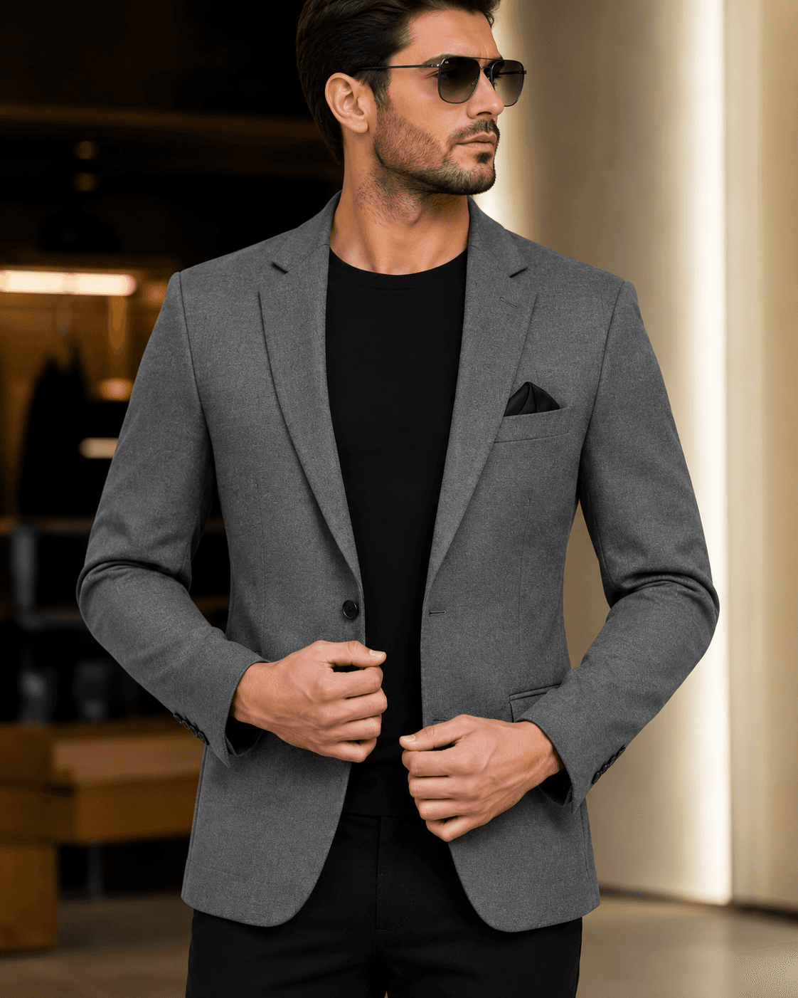 Charcoal Grey Slim Fit Blazer