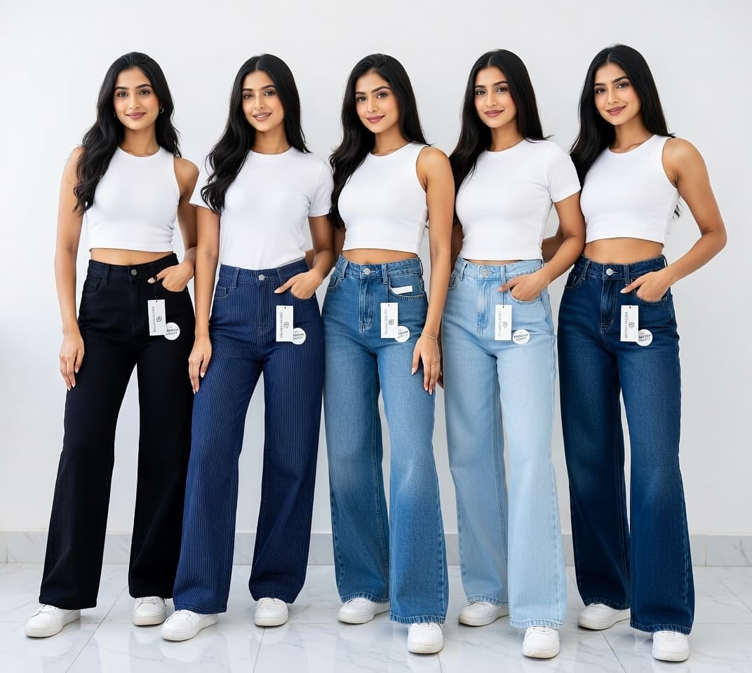 Ladies Premium Wide-Leg Denim
